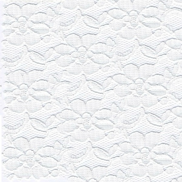 White Pansies Floral Design 100% Nylon Lace Fabric - 110 cms wide ...