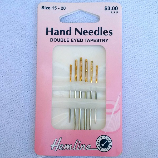 Sizes 15 - 20 Tapestry Gold Double Eyed Hand Sewing Needles - Pack of 6 ...