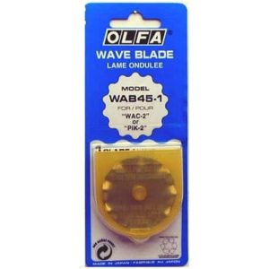 OLFA 45mm Rotary Cutter Wave Blade, 1 Blade (WAB45-1) - Stainless Steel  Circular Decorative Edge Blade for Crafts, Sewing, Quilting, Scrapbooking