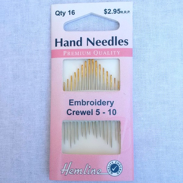 Size 5 - 10 Crewel/Embroidery Gold Eye Hand Sewing Needles - 16 Pack ...