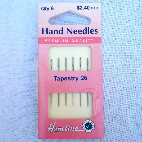 Size 26 Tapestry Gold Eye Hand Sewing Needles - Pack of 6 | Textiles Direct