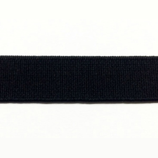 Black 25mm High Density Non-Roll Firm Finish Elastic - Per Metre or 20m ...